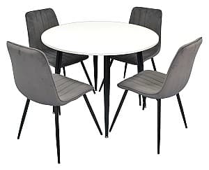 Набор стол и стулья Evelin DT 402-3+4 стулья XR-154B Dark Grey 57