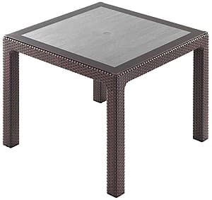 Masa pentru terasa Heniver Rattan (cu sticla) 90x90 Maro