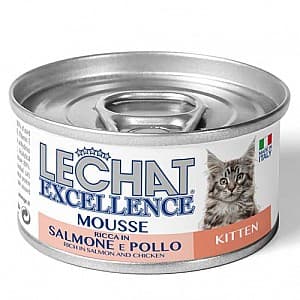 Влажный корм для кошек Monge LECHAT EXCELLENCE MOUSSE KITTEN CHICKEN/SALMONE 85gr