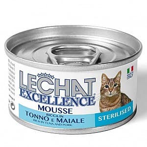 Влажный корм для кошек Monge LECHAT EXCELLENCE MOUSSE STERILISED TUNA/PORK 85gr