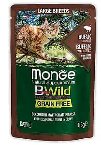 Hrană umedă pentru pisici Monge BWILD POUCH LB Buffalo/Vegetables 85gr