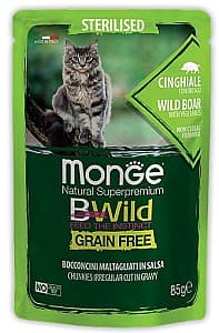 Hrană umedă pentru pisici Monge BWILD POUCH Sterilised Wild Boar/Vegetables 85gr