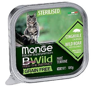 Hrană umedă pentru pisici Monge BWILD STERILISED Wild Boar/Vegetables 100gr