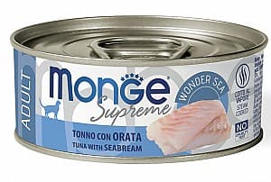 Hrană umedă pentru pisici Monge SUPREME ADULT Tuna/Seabream 80gr