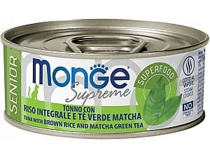 Hrană umedă pentru pisici Monge SUPREME SENIOR Tuna/Rice/Matcha Green Tea 80gr