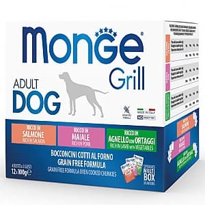 Влажный корм для собак Monge GRILL MIX BOX ADULT SALMON/PORK/LAMB 12x100gr