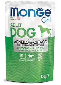 Hrană umedă pentru câini Monge GRILL POUCH LAMB/VEGETABLES 100gr