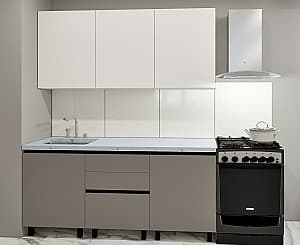 Кухонный гарнитур PS Гола-0 (Trendy Panel) 1.8 м White(Белый)/New Grey(Серо-Коричневый)