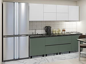 Кухонный гарнитур PS Гола-3 (Trendy Panel) 2.4 м White(Белый)/Relax Green(Зеленый)