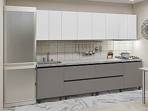 Кухонный гарнитур PS Гола-4 (Trendy Panel) 2.8 м White(Белый)/New Grey(Серо-Коричневый)