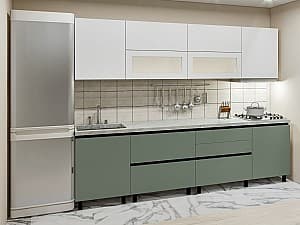 Кухонный гарнитур PS Гола-5 (Trendy Panel) 2.8 м White(Белый)/Relax Green(Зеленый)