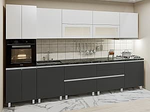 Кухонный гарнитур PS Гола-5 (Trendy Panel) 3.4 м White(Белый)/Storm Grey(Серый)