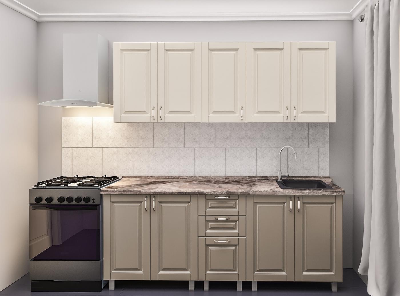 Set mobila bucatarie PS Lena 2 m (vopsita, frez. Clasic) Bej/Cappuccino