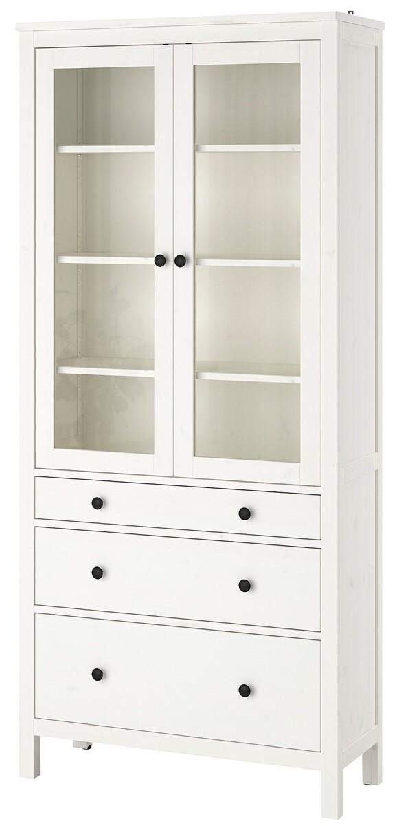 Шкаф витрина IKEA Hemnes White 90×197 см