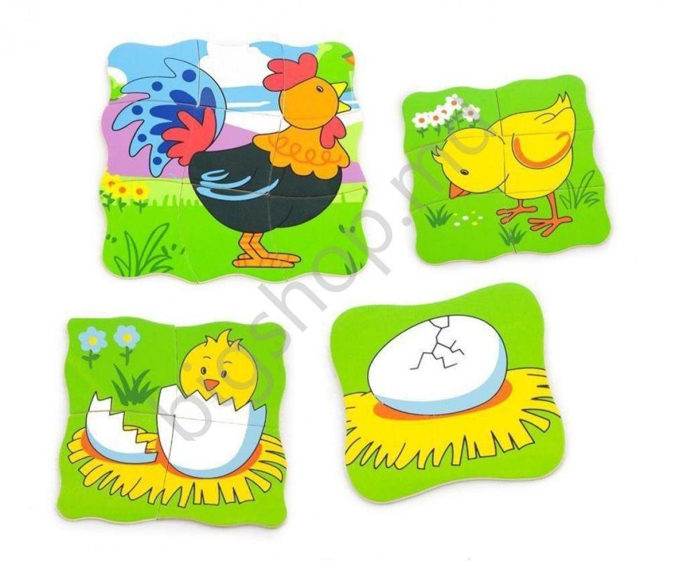 Jucarie interactiva VIGA Grow-up Puzzle - Rooster