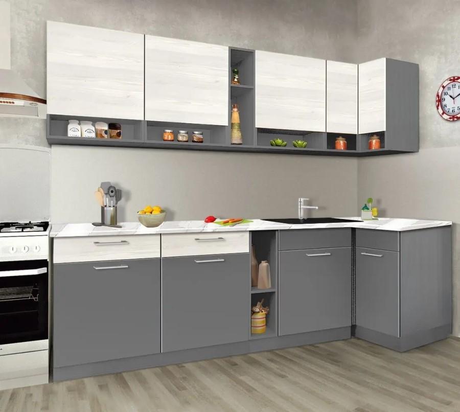 Кухонный гарнитур Modern Monro 2.6м (Slate Gray/Craft Oak White)