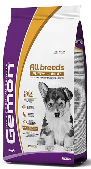 Hrana uscata pentru caini Gemon MEDIUM PUPPY&JUNIOR Chicken/Rice 3kg