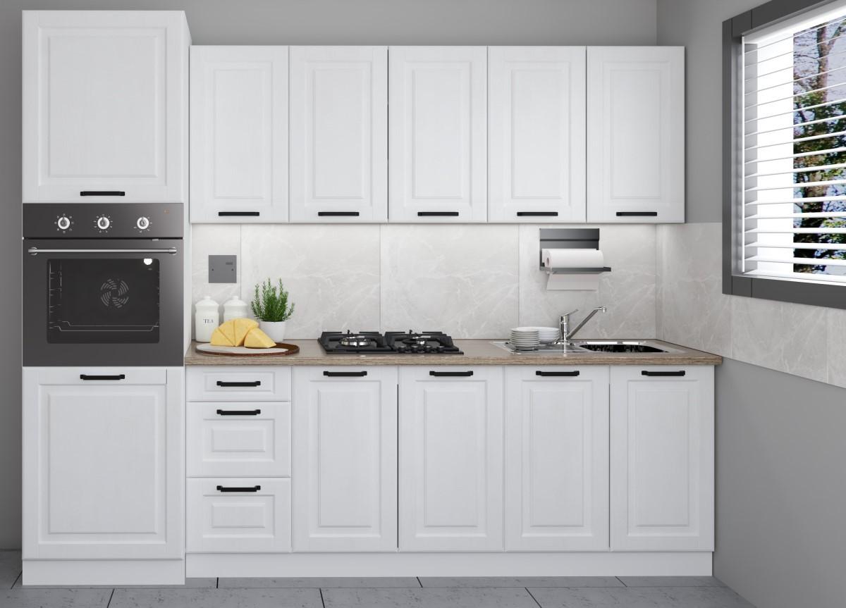 Set mobila bucatarie Yasen Scandi 2.6 m Alb