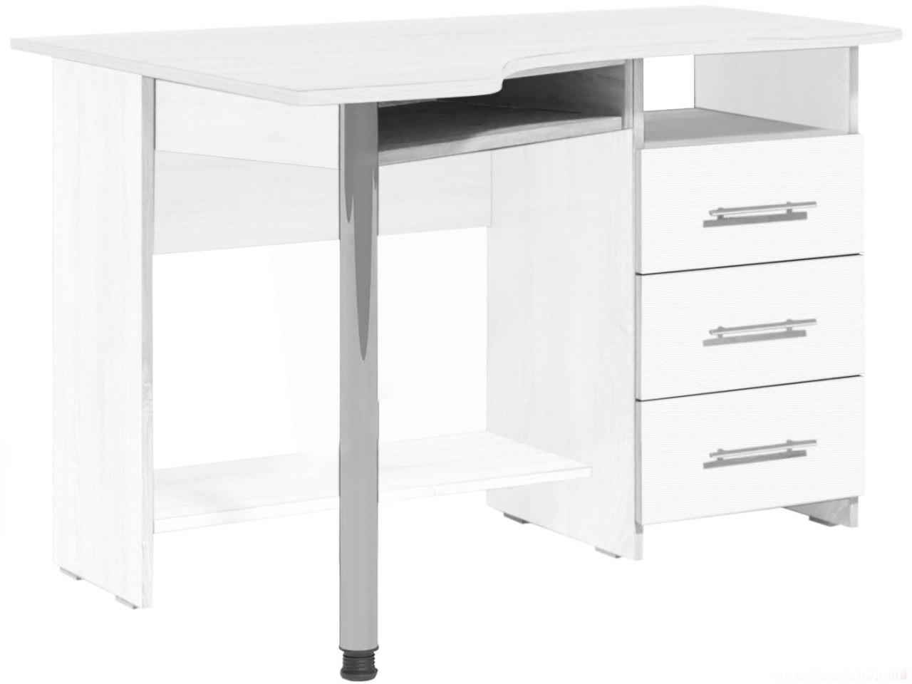 Компьютерный стол Fabrik Home СК-09 (права) Белый Ясень