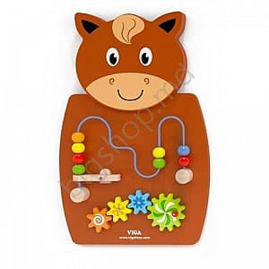 Интерактивная игрушка VIGA Wall Toy- Wire Beads & Gears