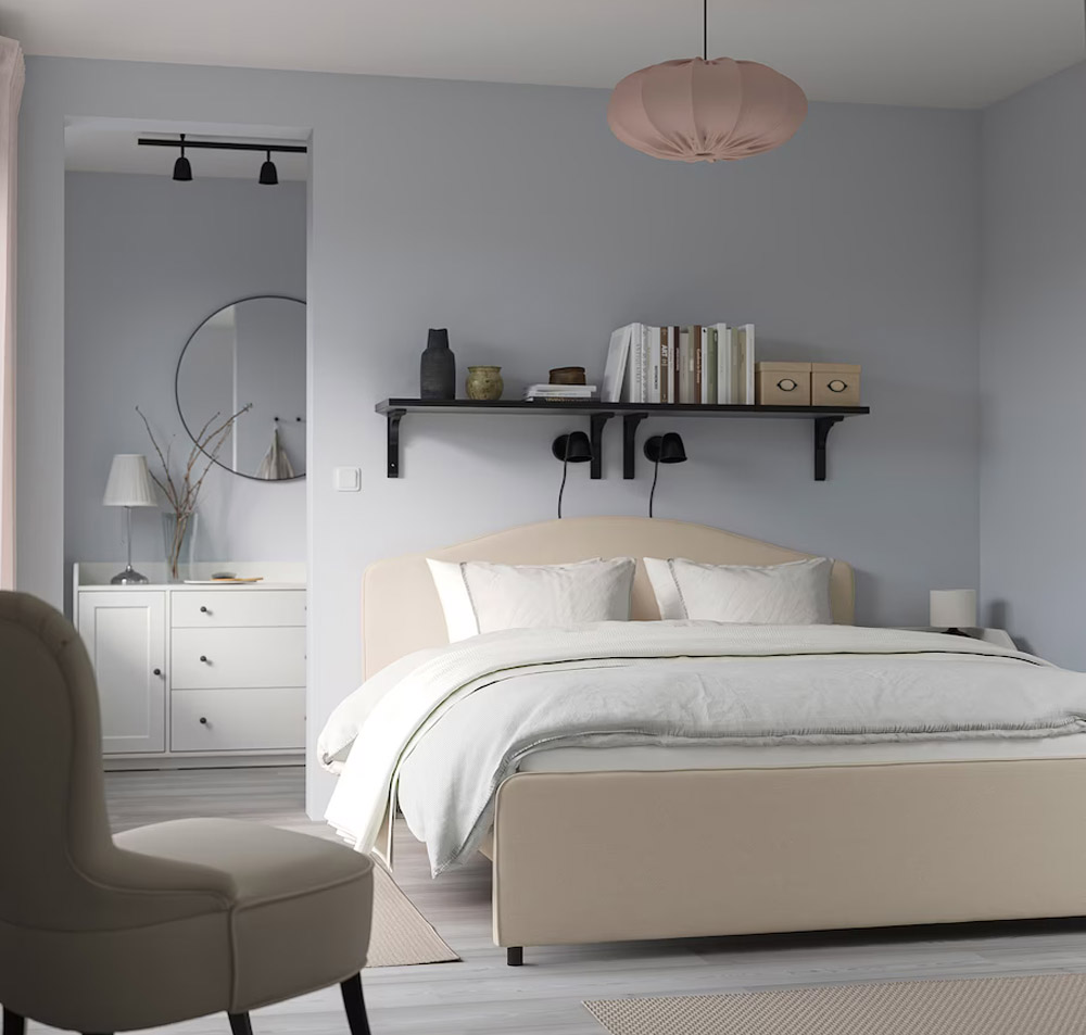Кровать IKEA Hauga Lofallet beige 140x200 купить по низкой цене в ...