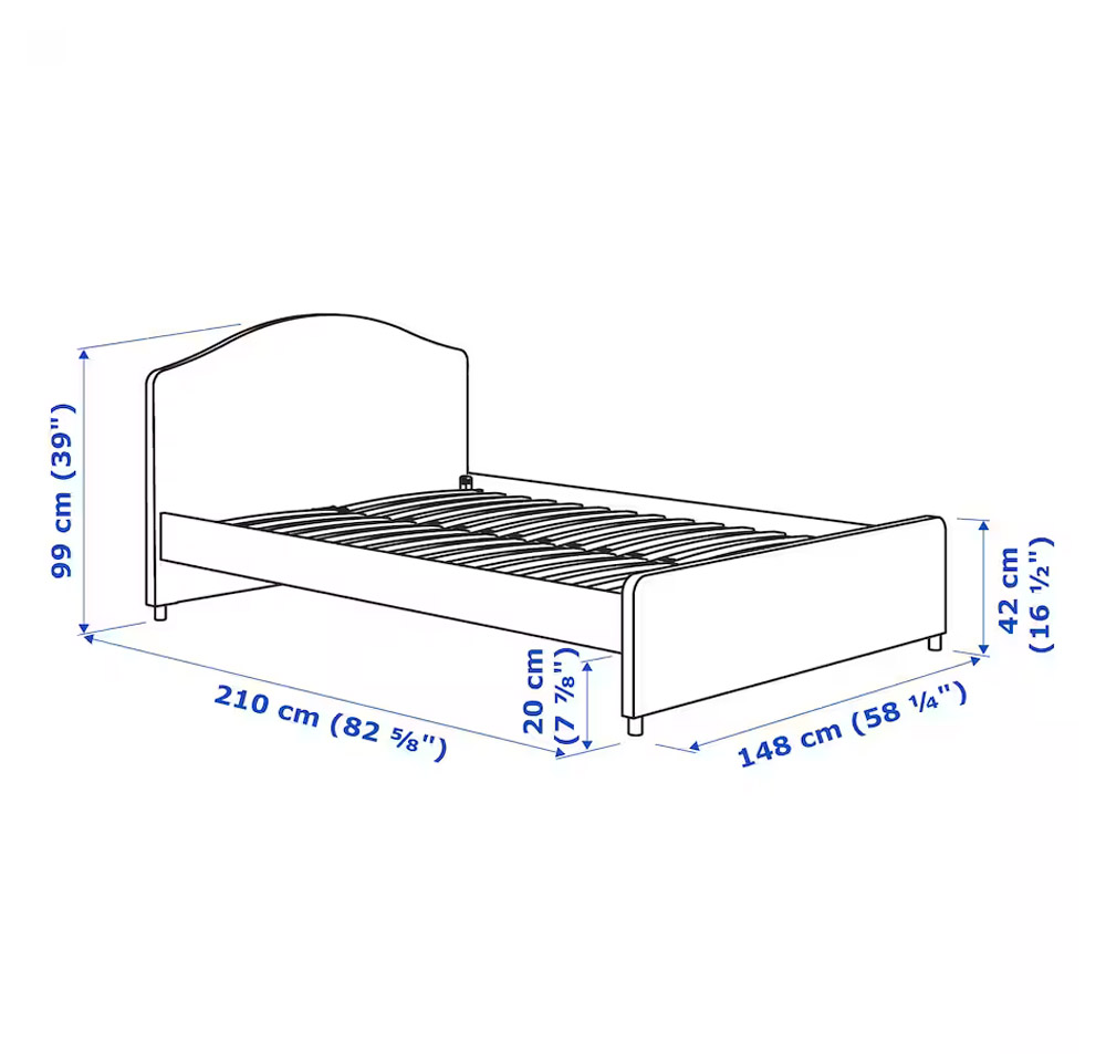 Кровать IKEA Hauga Lofallet beige 140x200 купить по низкой цене в ...