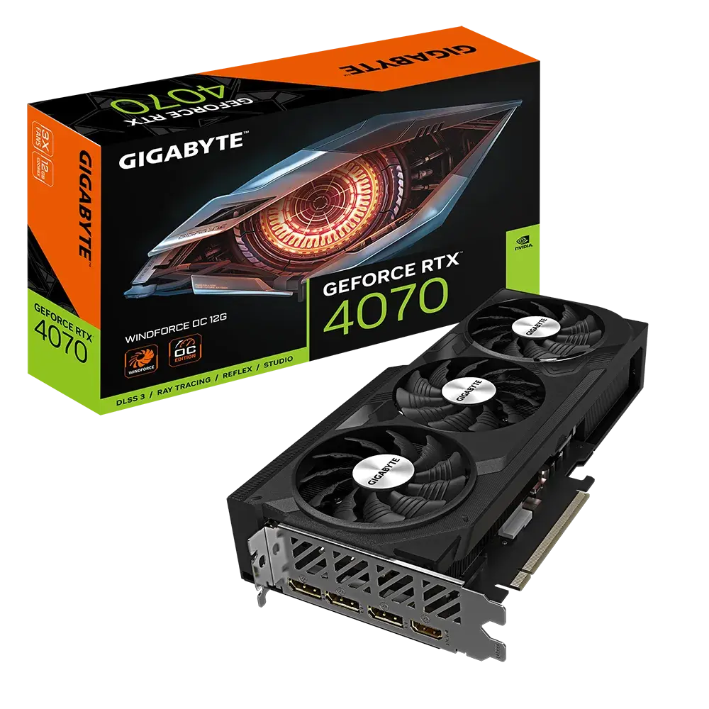 Видеокарта Gigabyte VGA RTX4070 12GB GDDR6X WindForce OC купить по ...
