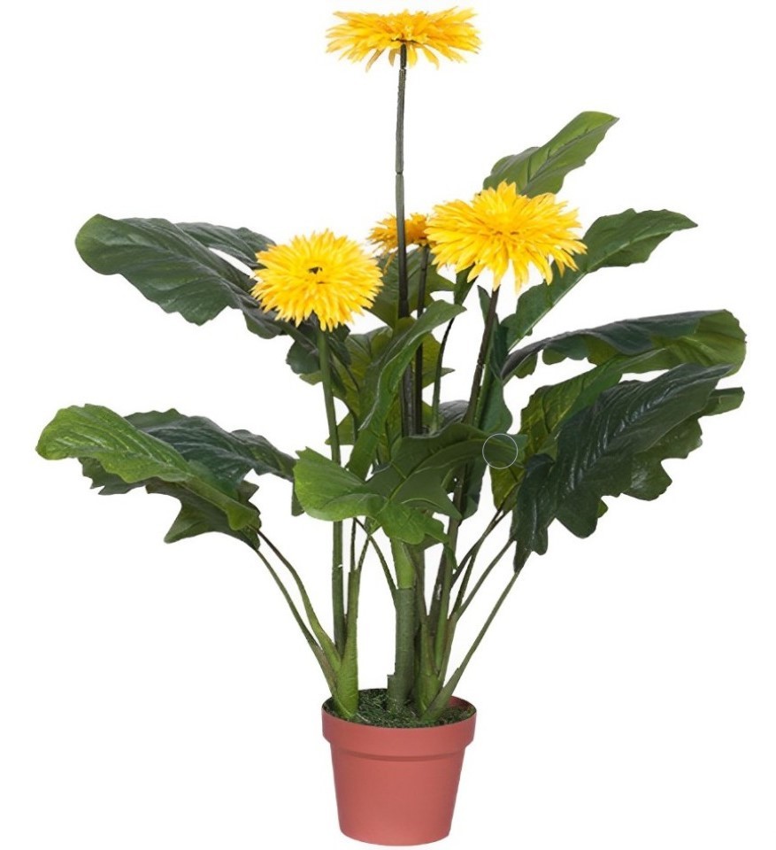 Flori artificiale OEM/ODM Gerbera Jamesonii (Green/Yellow)