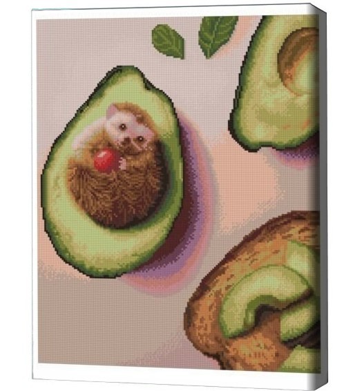 Pictura cu diamante BrushMe Toast cu avocado, Lucia Heffernan 40*50 сm (fără cutie)