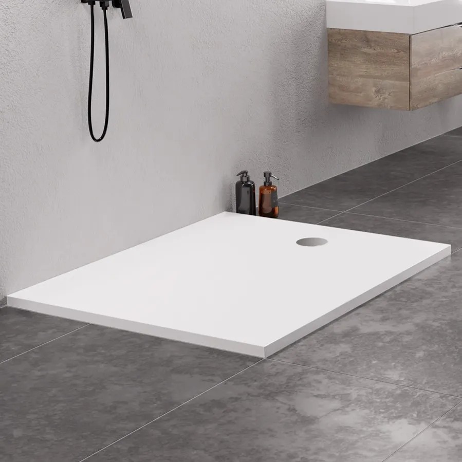 Cadita de dus New Trendy Nex Rectangular White 140x90x3.5 cm B-0465