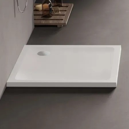 Cadita de dus New Trendy Mild Rectangular White 90x90x4.5mm B-0626