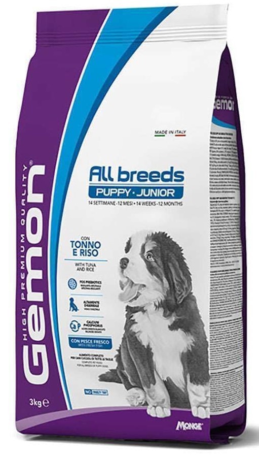 Hrana uscata pentru caini Gemon Dry Dog Mini Puppy & Junior Tuna/Rice