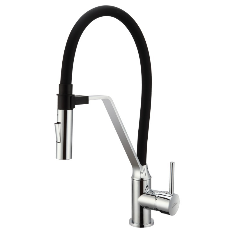 Baterie pentru lavoar Invena Terra Black/Chrom